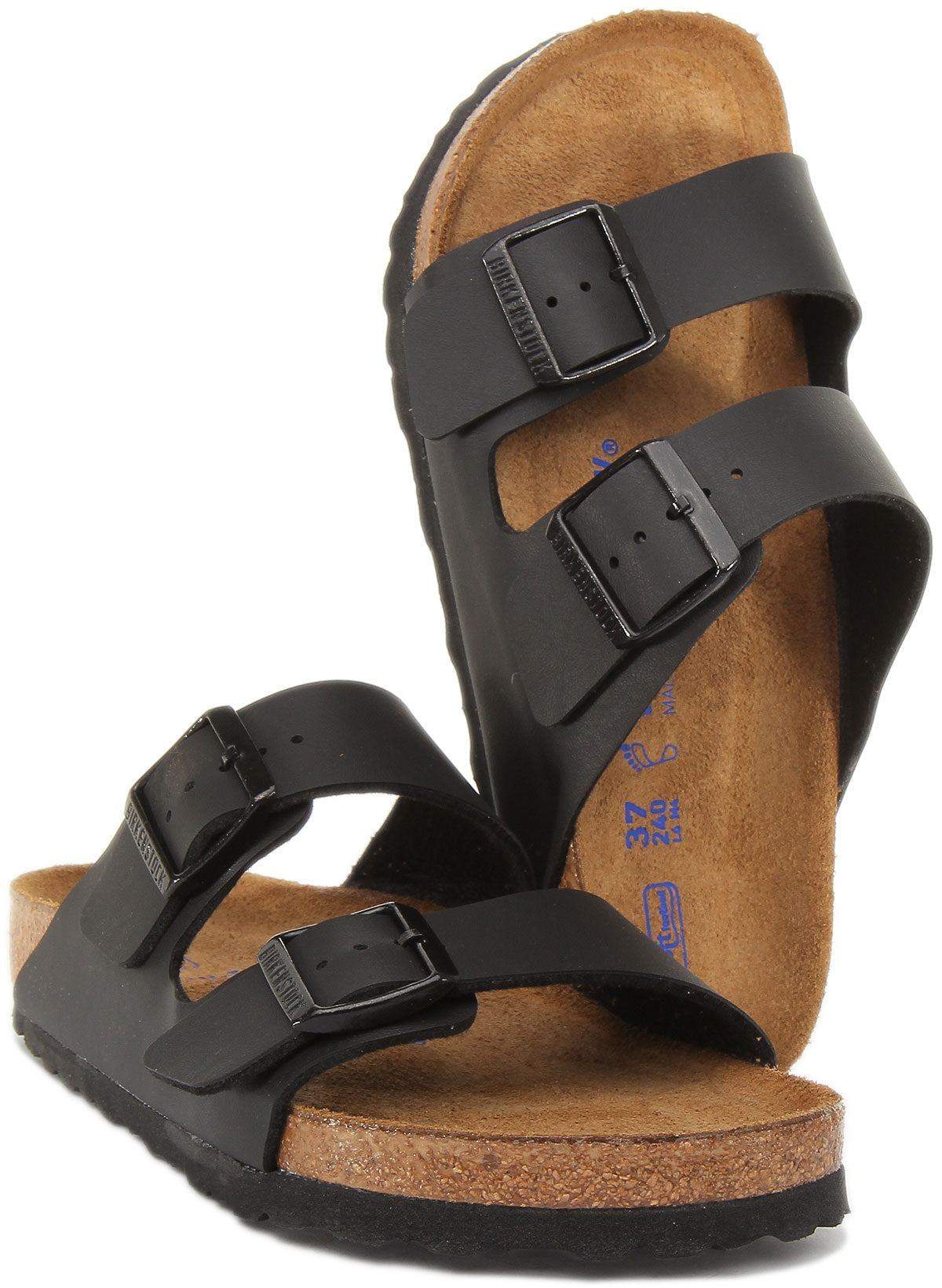 Birkenstock Arizona Black Birko-Flor Unisex Two-Strap Sandals